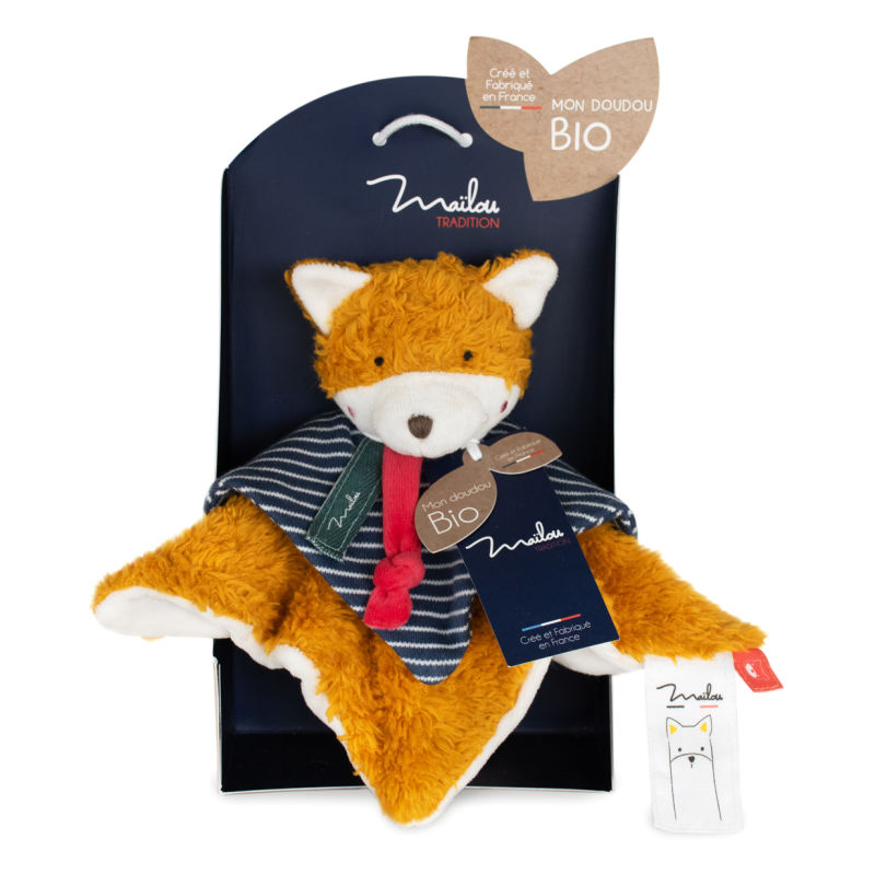 Ma lou Tradition Coton Bio Made in France Doudou carr